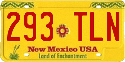 NM license plate 293TLN
