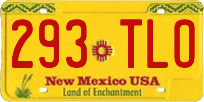 NM license plate 293TLO