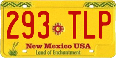 NM license plate 293TLP