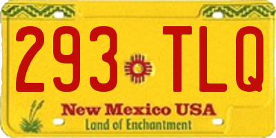NM license plate 293TLQ