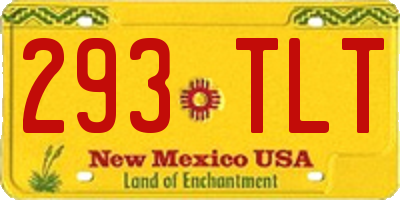 NM license plate 293TLT
