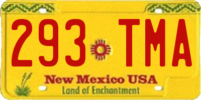 NM license plate 293TMA
