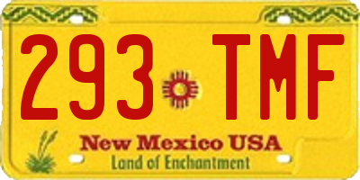 NM license plate 293TMF