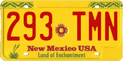 NM license plate 293TMN