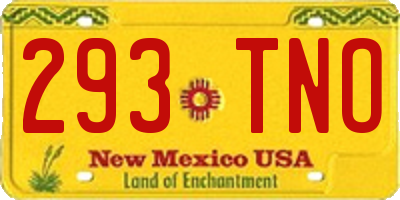 NM license plate 293TNO