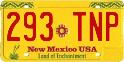 NM license plate 293TNP