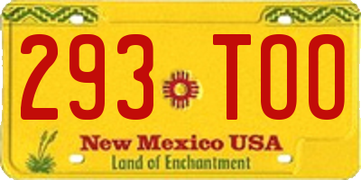 NM license plate 293TOO
