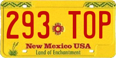 NM license plate 293TOP
