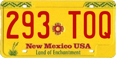 NM license plate 293TOQ