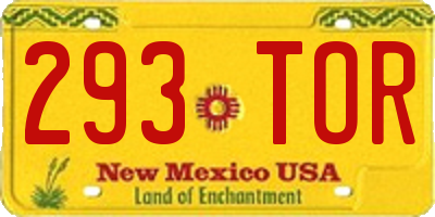 NM license plate 293TOR