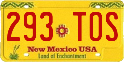 NM license plate 293TOS