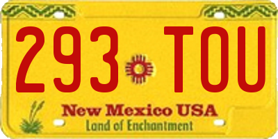 NM license plate 293TOU