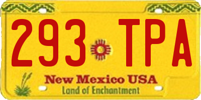 NM license plate 293TPA