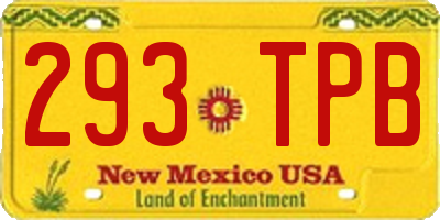 NM license plate 293TPB