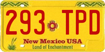 NM license plate 293TPD