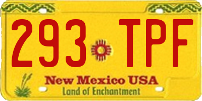 NM license plate 293TPF