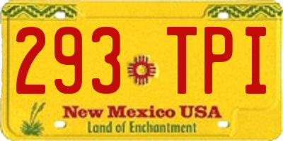 NM license plate 293TPI