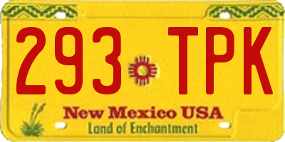 NM license plate 293TPK