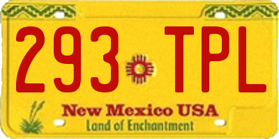 NM license plate 293TPL