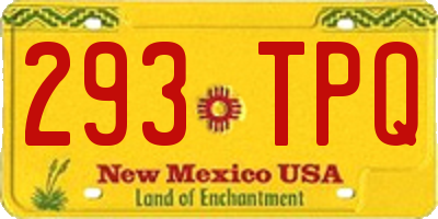 NM license plate 293TPQ