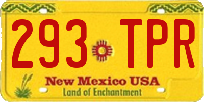 NM license plate 293TPR