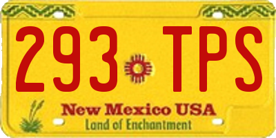 NM license plate 293TPS