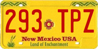 NM license plate 293TPZ