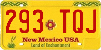 NM license plate 293TQJ