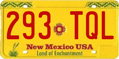 NM license plate 293TQL