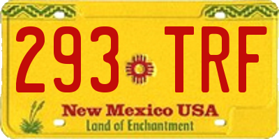 NM license plate 293TRF