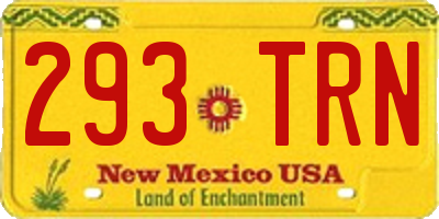 NM license plate 293TRN