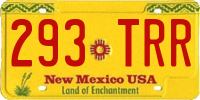 NM license plate 293TRR