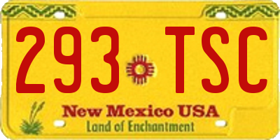 NM license plate 293TSC