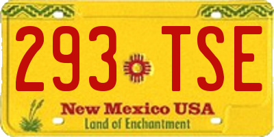 NM license plate 293TSE