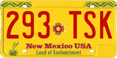 NM license plate 293TSK