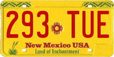 NM license plate 293TUE