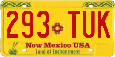 NM license plate 293TUK