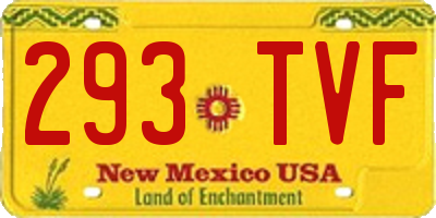 NM license plate 293TVF