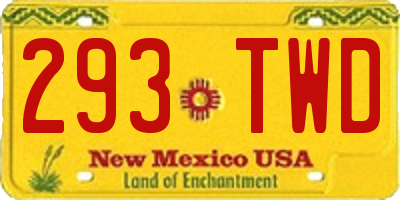NM license plate 293TWD
