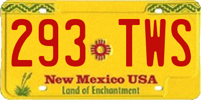 NM license plate 293TWS