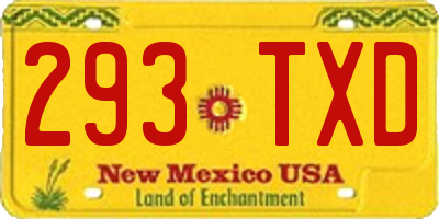 NM license plate 293TXD