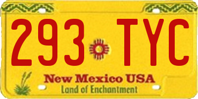 NM license plate 293TYC