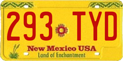 NM license plate 293TYD