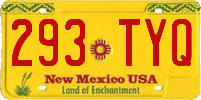 NM license plate 293TYQ