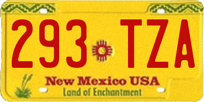 NM license plate 293TZA