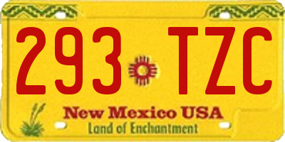 NM license plate 293TZC