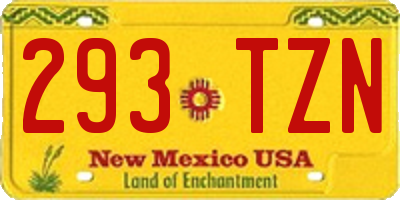 NM license plate 293TZN