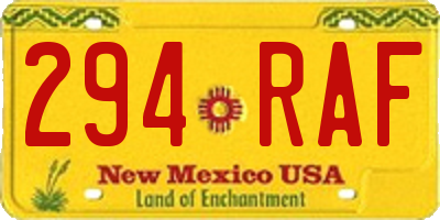 NM license plate 294RAF