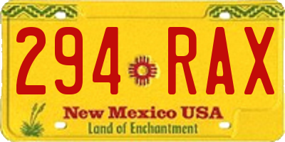 NM license plate 294RAX