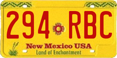 NM license plate 294RBC